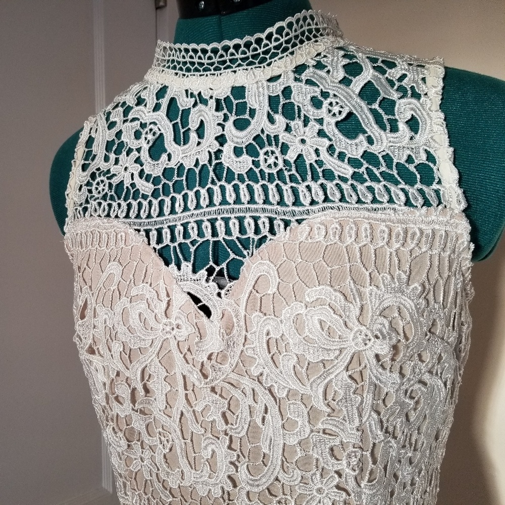 Soieblu white lace cocktail dress